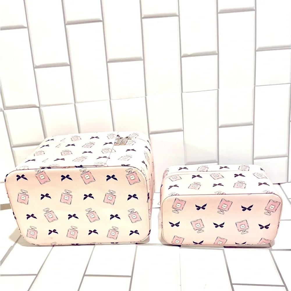 Imoshion Pretty in Pink 2 piece Train Case Make up Organizer Set